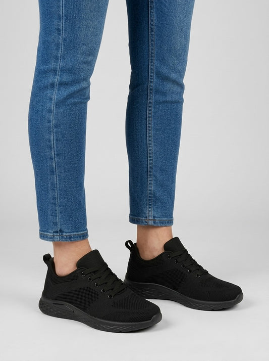 Clara — Zapatilla Cómoda de Diario - Negro Total