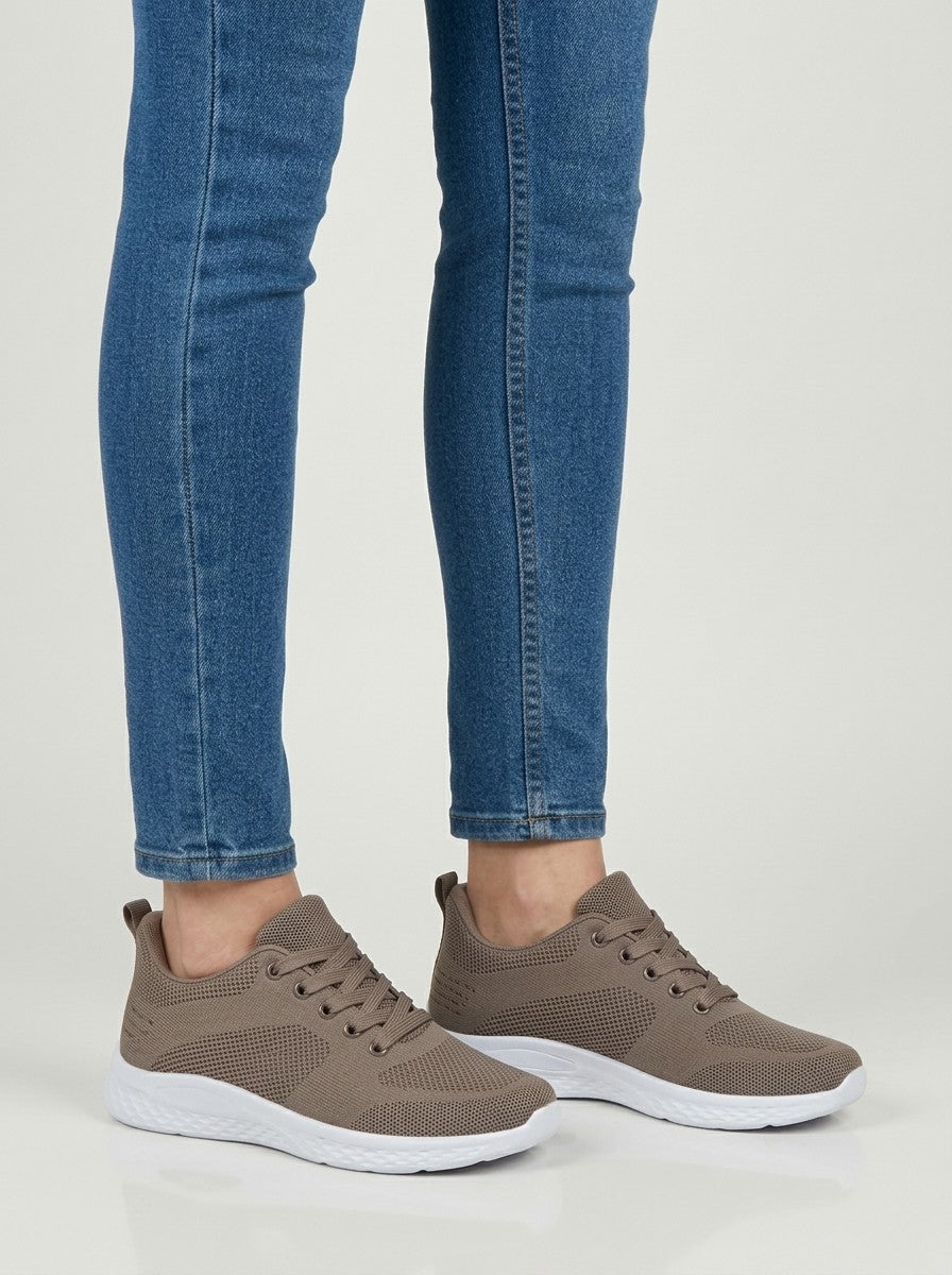 Clara — Zapatilla Cómoda de Diario - Topo