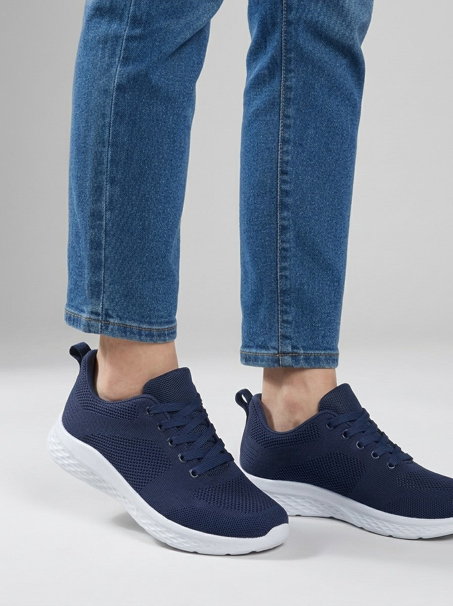 Clara — Zapatilla Cómoda de Diario - Azul Marino