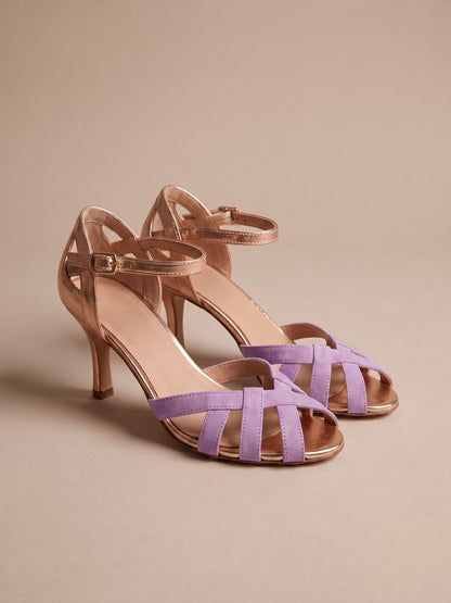Daniela | Sandalias de Tacón Trenzadas - Lila
