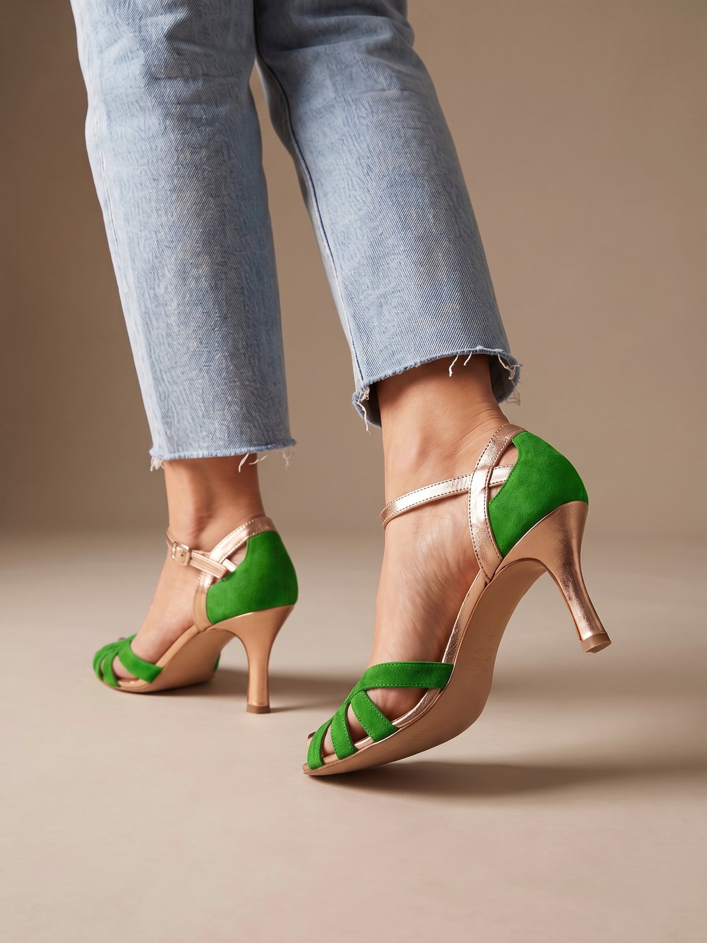 Daniela | Sandalias de Tacón Trenzadas - Verde