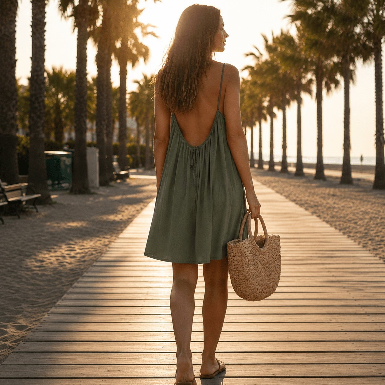 Vestido Nuance™ — Espalda al Aire - Caqui