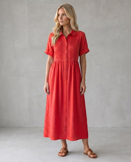 Capri | Vestido Midi Camisero de Lino