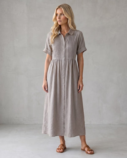 Capri | Vestido Midi Camisero de Lino