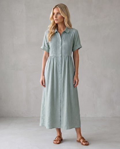 Capri | Vestido Midi Camisero de Lino